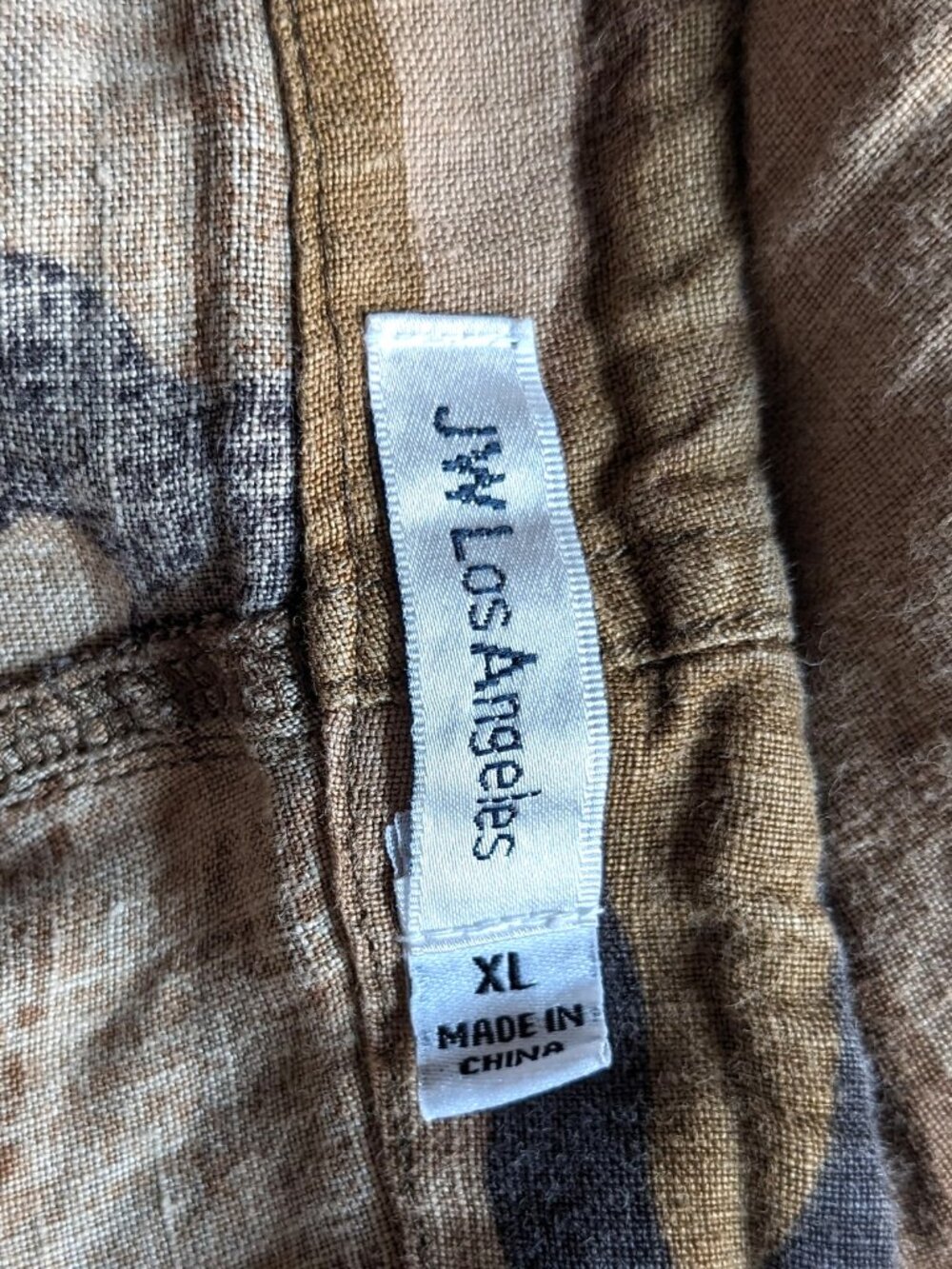 Johnny Was Los Angeles "Burke" Embroidered Linen Shorts Camouflage Size XL - Picture 8 of 9